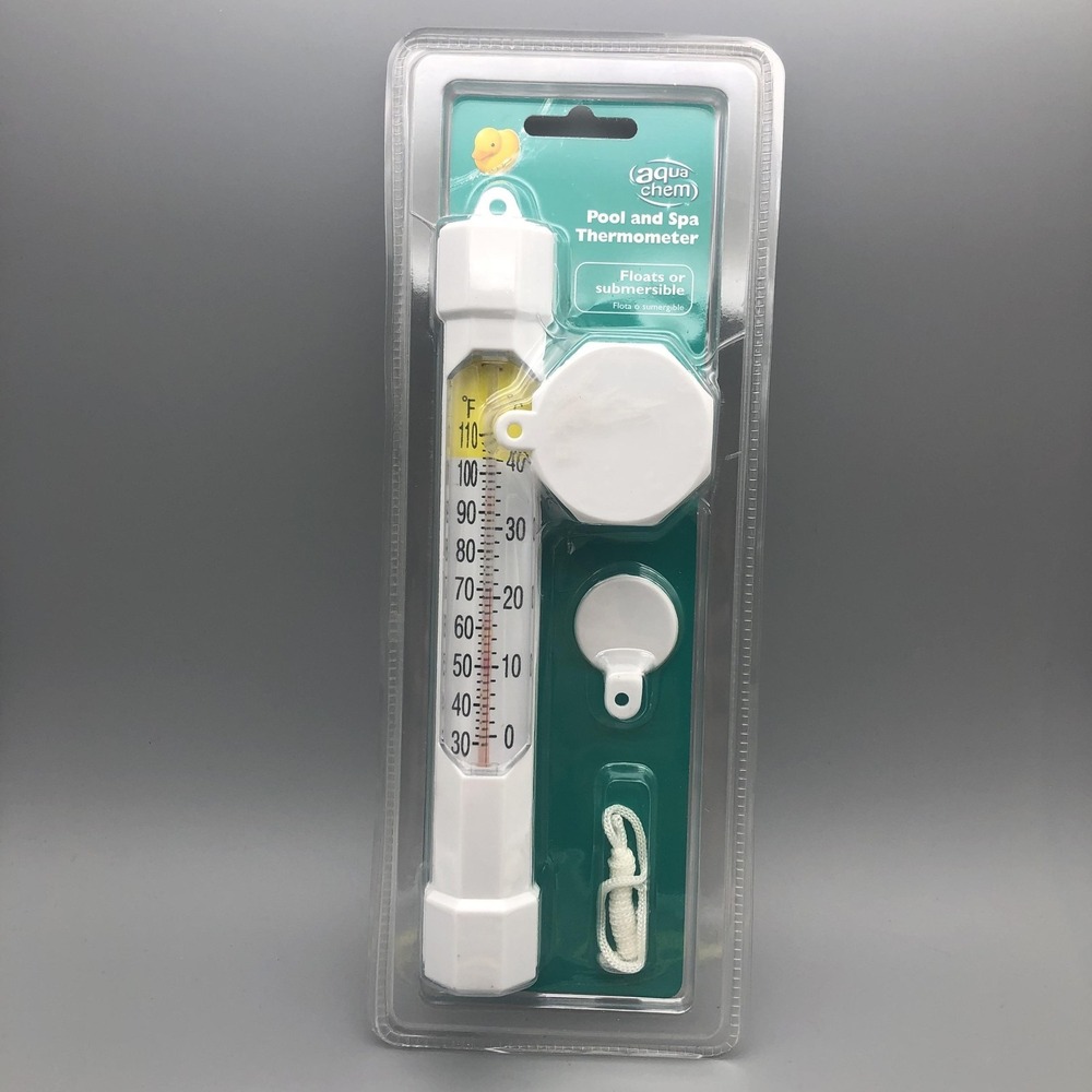Aqua‎ Chem Pool and Spa Thermometer Floating Submersible New Easy Read White